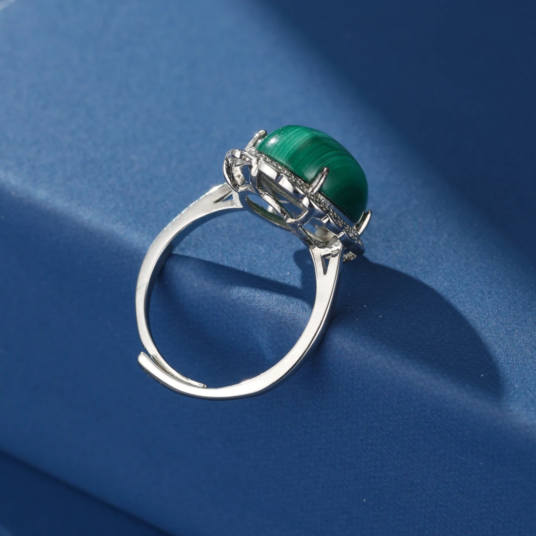 Bague Malachite – Élégance Vintage, Argent 925 7 Bague Malachite – Élégance Vintage, Argent 925 – Image 5