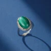 Bague Malachite – Élégance Vintage, Argent 925