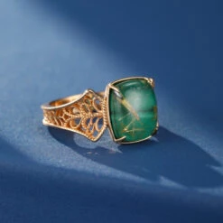 Bague Malachite Et Quartz Rutile – Régal Impériale, Argent Plaqué Or 13 Bague Malachite Et Quartz Rutile – Régal Impériale, Argent Plaqué Or -Moment Ici bague malachite et quartz rutile regal imperiale argent plaque or 5
