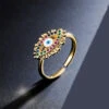 Bague Mauvais Œil « Confiance » En Zircon Coloré