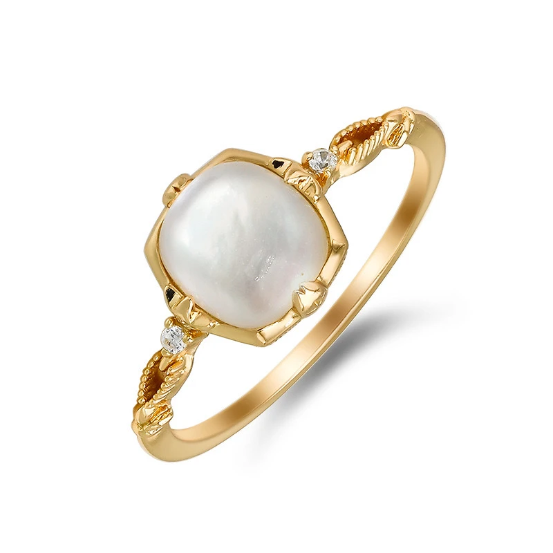 Bague Nacre Et Quartz Clair – Lumière Sereine, Argent Plaqué Or 7 Bague Nacre Et Quartz Clair – Lumière Sereine, Argent Plaqué Or – Image 5