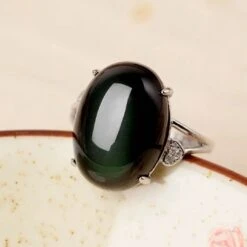 Bague Obsidienne Arc En Ciel – Éclat Céleste, Argent -Moment Ici bague obsidienne arc en ciel eclat celeste argent 1