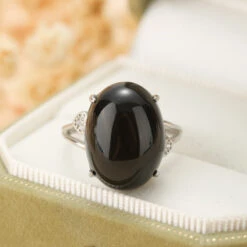 Bague Obsidienne Arc En Ciel – Éclat Céleste, Argent -Moment Ici bague obsidienne arc en ciel eclat celeste argent 5