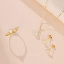 Boucles D’Oreilles Opale – Sagesse, Argent Plaqué Or -Moment Ici bague opale sagesse argent plaque or 1