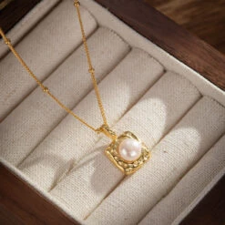 Collier Perle – Caresse Subtile, Argent Plaqué Or -Moment Ici bague perle rosee matinale argent plaque or 29