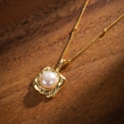 Collier Perle – Caresse Subtile, Argent Plaqué Or