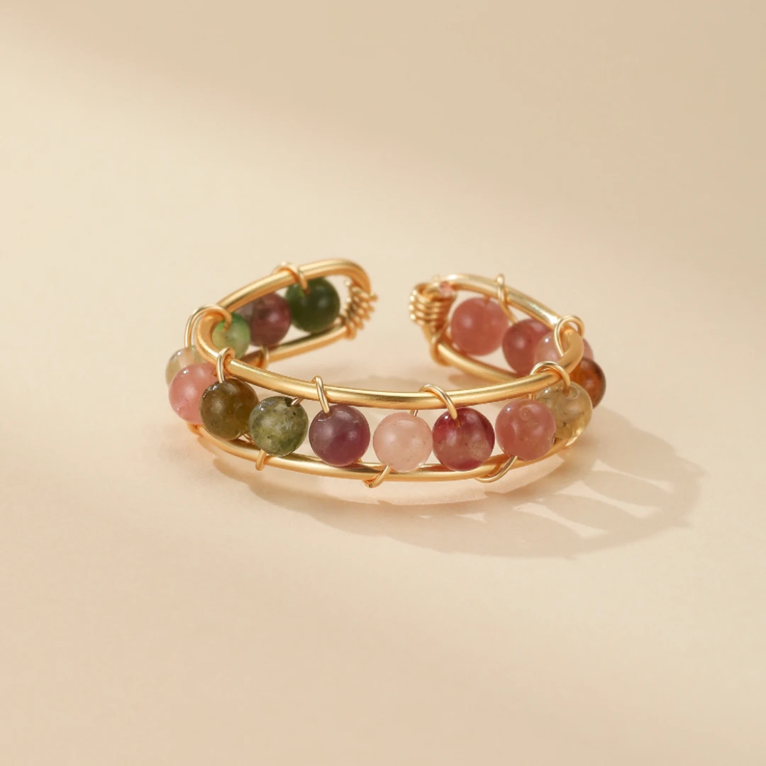 Bague Tourmaline – Éclat Arc-en-Ciel, Plaqué Or 14k 6 Bague Tourmaline – Éclat Arc-en-Ciel, Plaqué Or 14k – Image 4
