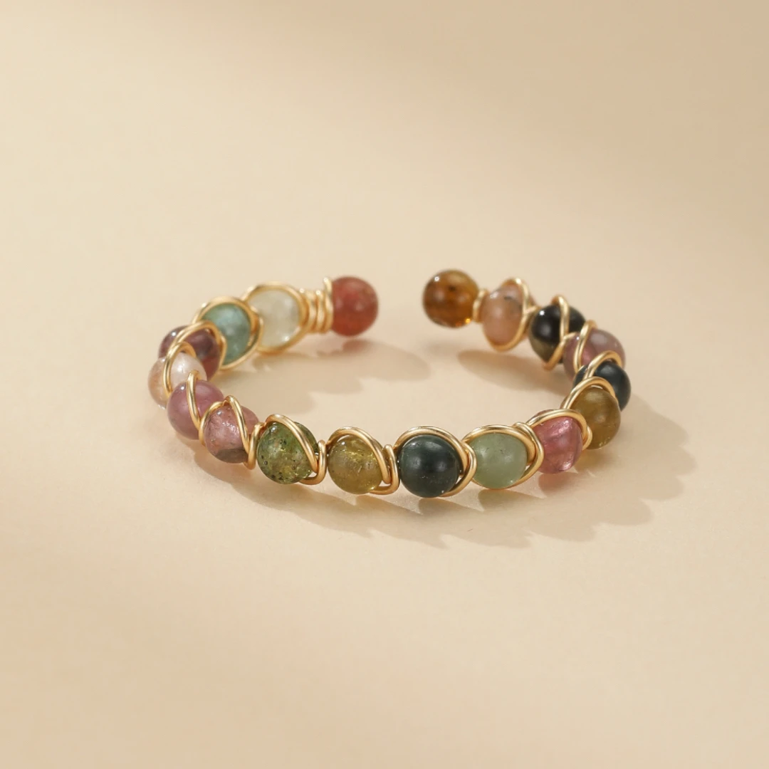 Bague Tourmaline – Éclat Arc-en-Ciel, Plaqué Or 14k 7 Bague Tourmaline – Éclat Arc-en-Ciel, Plaqué Or 14k – Image 5