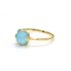 Bague Turquoise – Étreinte Du Ciel, Argent Plaqué Or -Moment Ici bague turquoise etreinte du ciel argent plaque or 5