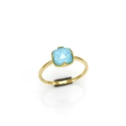 Bague Turquoise – Étreinte Du Ciel, Argent Plaqué Or -Moment Ici bague turquoise etreinte du ciel argent plaque or 8
