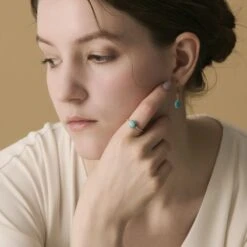 Bague Turquoise – Ovale Enchanté, Argent Plaqué Or -Moment Ici bague turquoise ovale enchante argent plaque or 12