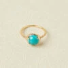 Bague Turquoise – Ovale Enchanté, Argent Plaqué Or