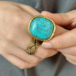 Bague Turquoise – Sérénité D’Océan, Argent Plaqué Or 8 Bague Turquoise – Sérénité D’Océan, Argent Plaqué Or -Moment Ici bague turquoise serenite d ocean argent plaque or 2