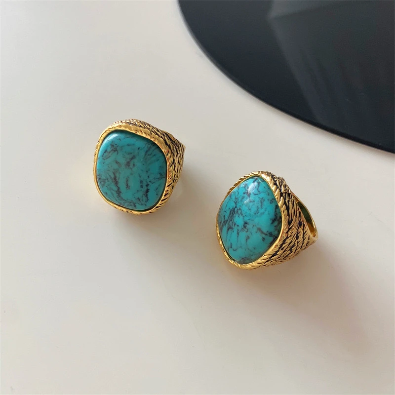 Bague Turquoise – Sérénité D’Océan, Argent Plaqué Or 3 Bague Turquoise – Sérénité D’Océan, Argent Plaqué Or