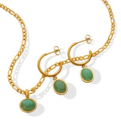 Collier Aventurine – Classe Naturelle -Moment Ici boucles d oreilles aventurine classe naturelle 2 1