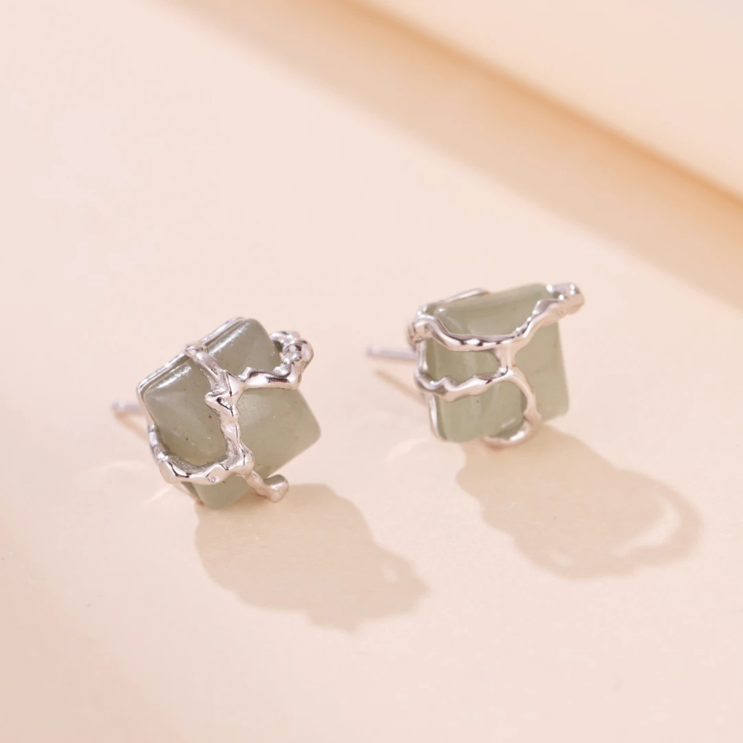 Boucles D’Oreilles Aventurine – Fleur De Sérénité, Argent 3 Boucles D’Oreilles Aventurine – Fleur De Sérénité, Argent