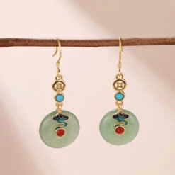 Boucles D’Oreilles Aventurine – Nuage Céleste