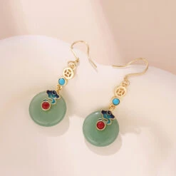 Boucles D’Oreilles Aventurine – Nuage Céleste -Moment Ici boucles d oreilles aventurine nuage celeste 4