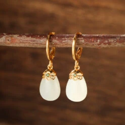 Boucles D’Oreilles Jade – Aura Apaisante, Argent Plaqué Or -Moment Ici boucles d oreilles jade aura apaisante argent plaque or 3