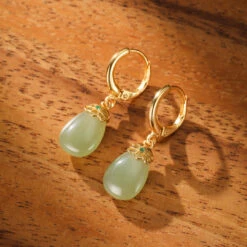 Boucles D’Oreilles Jade – Aura Apaisante, Argent Plaqué Or -Moment Ici boucles d oreilles jade aura apaisante argent plaque or 6