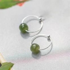Boucles D’Oreilles Jade – Élégance Naturelle, Argent 925 -Moment Ici boucles d oreilles jade elegance naturelle argent 925 4