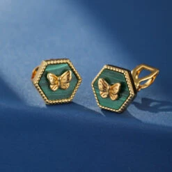 Boucles D’Oreilles Malachite – Élégance Papillon, Argent Plaqué Or 12 Boucles D’Oreilles Malachite – Élégance Papillon, Argent Plaqué Or -Moment Ici boucles d oreilles malachite elegance papillon argent plaque or 4