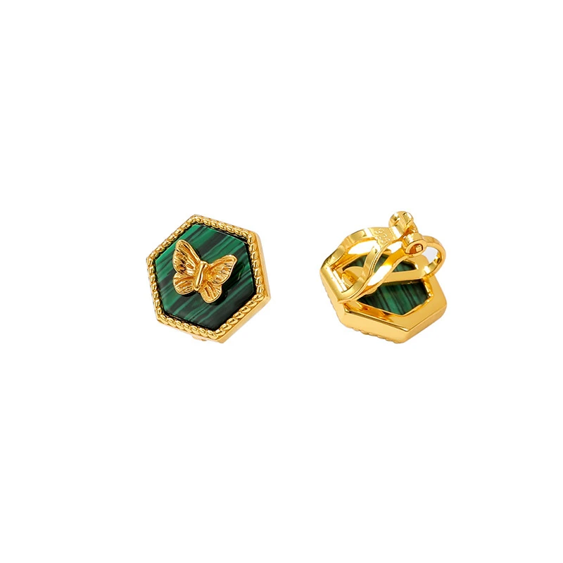 Boucles D’Oreilles Malachite – Élégance Papillon, Argent Plaqué Or 8 Boucles D’Oreilles Malachite – Élégance Papillon, Argent Plaqué Or – Image 6