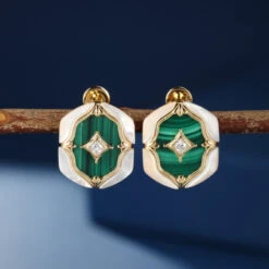 Boucles D’Oreilles Malachite Et Nacre – Astres En Verdures, Argent Plaqué Or 15 Boucles D’Oreilles Malachite Et Nacre – Astres En Verdures, Argent Plaqué Or -Moment Ici boucles d oreilles malachite et nacre astres en verdures argent plaque or 4