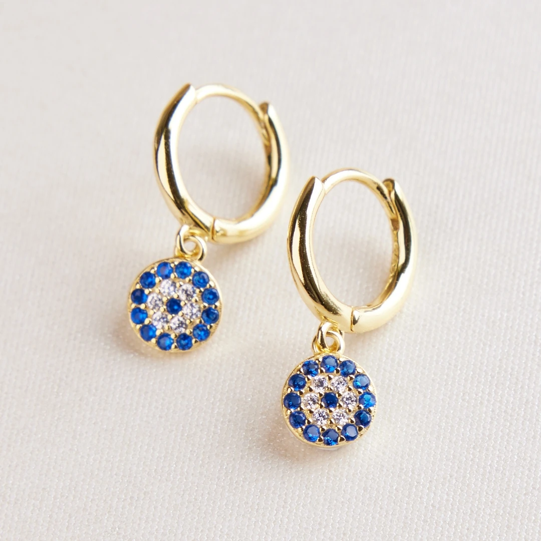 Boucles D’Oreilles Mauvais Œil – Regard, Argent Plaqué Or 3 Boucles D’Oreilles Mauvais Œil – Regard, Argent Plaqué Or