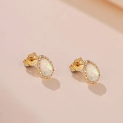 Boucles D’Oreilles Opale – Sagesse, Argent Plaqué Or -Moment Ici boucles d oreilles opale sagesse argent plaque or 2