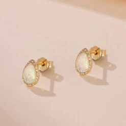 Boucles D’Oreilles Opale – Sagesse, Argent Plaqué Or -Moment Ici boucles d oreilles opale sagesse argent plaque or 3