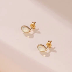 Boucles D’Oreilles Opale – Sagesse, Argent Plaqué Or -Moment Ici boucles d oreilles opale sagesse argent plaque or 5