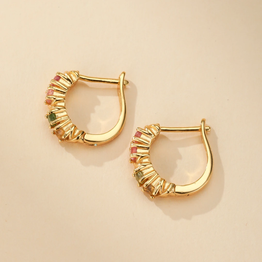 Boucles D’Oreilles Tourmaline – Harmonie Lumineuse, Argent Plaqué Or 18k 6 Boucles D’Oreilles Tourmaline – Harmonie Lumineuse, Argent Plaqué Or 18k – Image 4