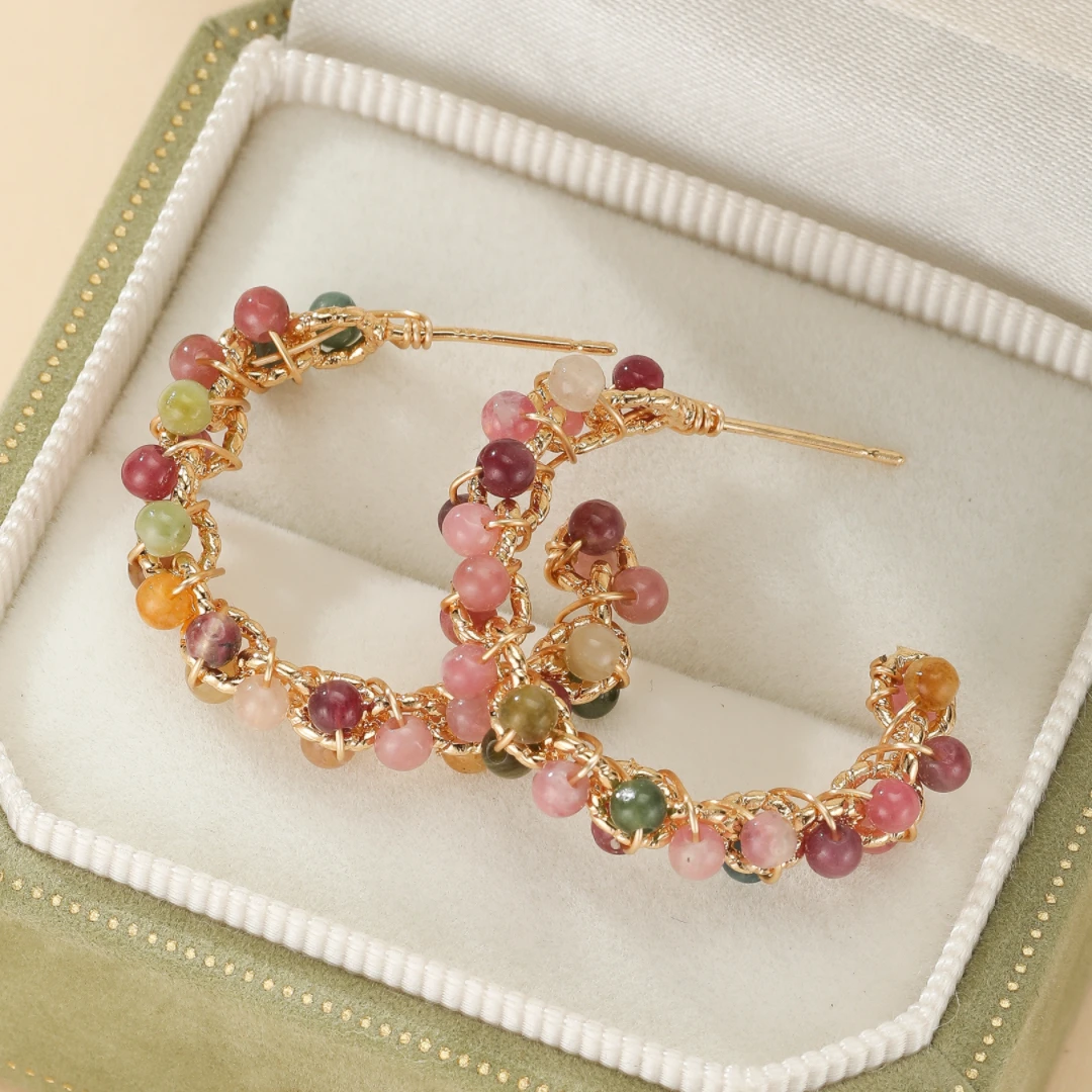 Boucles D’Oreilles Tourmaline – Vibrations Solaires, Plaqué Or 14k 4 Boucles D’Oreilles Tourmaline – Vibrations Solaires, Plaqué Or 14k – Image 2