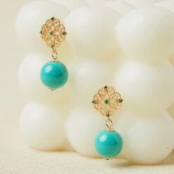 Boucles D’Oreilles Turquoise – Découpe Exquise, Argent Plaqué Or 19 Boucles D’Oreilles Turquoise – Découpe Exquise, Argent Plaqué Or -Moment Ici boucles d oreilles turquoise decoupe exquise argent plaque or 8