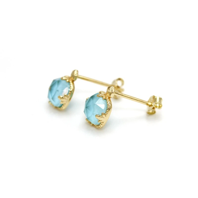 Boucles D’Oreilles Turquoise – Étreinte Du Ciel, Argent Plaqué Or 8 Boucles D’Oreilles Turquoise – Étreinte Du Ciel, Argent Plaqué Or – Image 6
