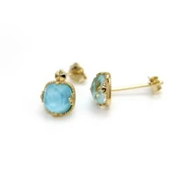 Boucles D’Oreilles Turquoise – Étreinte Du Ciel, Argent Plaqué Or 12 Boucles D’Oreilles Turquoise – Étreinte Du Ciel, Argent Plaqué Or -Moment Ici boucles d oreilles turquoise etreinte du ciel argent plaque or