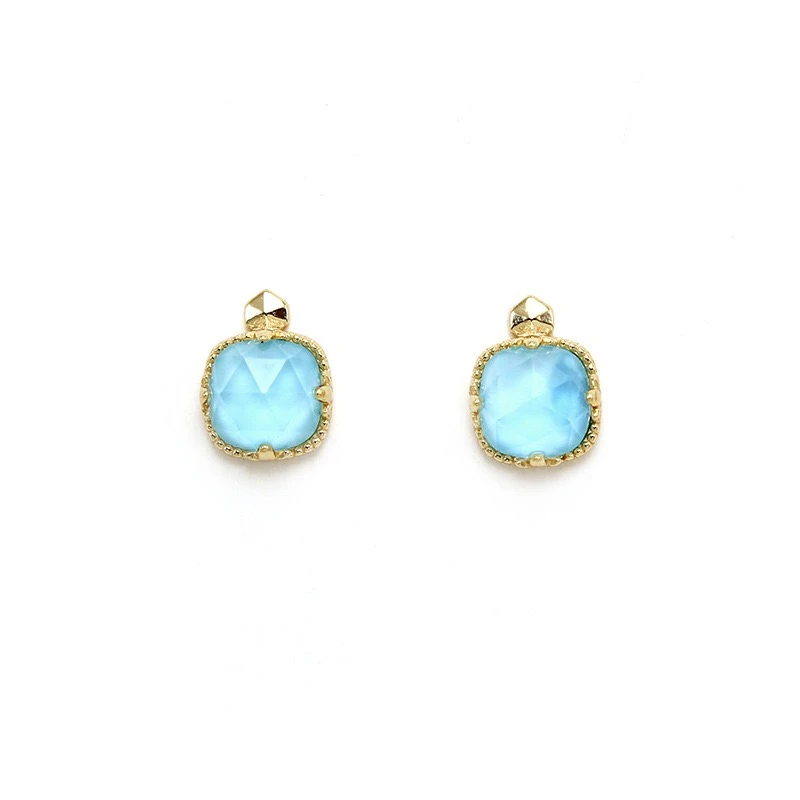 Boucles D’Oreilles Turquoise – Étreinte Du Ciel, Argent Plaqué Or 6 Boucles D’Oreilles Turquoise – Étreinte Du Ciel, Argent Plaqué Or – Image 4