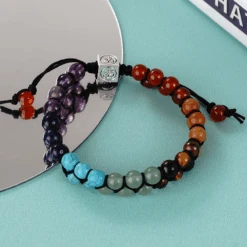 Bracelet 7 Chakras « Double » En Pierres Naturelles