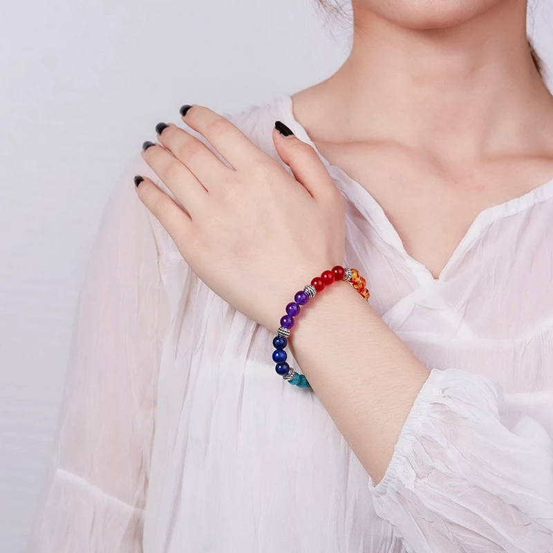 Bracelet 7 Chakras En Pierres Naturelles – Sphères De Lumière 4 Bracelet 7 Chakras En Pierres Naturelles – Sphères De Lumière – Image 2