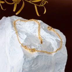 Bracelet Aigue Marine – Azure Élégance, Argent Plaqué Or -Moment Ici bracelet aigue marine azure elegance argent plaque or 4