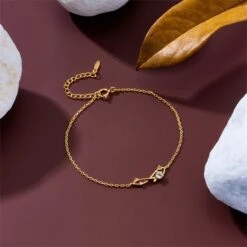 Bracelet Aigue Marine – Azure Élégance, Argent Plaqué Or