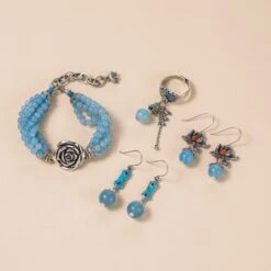 Bracelet Aigue Marine – Rose Élégante, Argent -Moment Ici bracelet aigue marine rose elegante argent 10