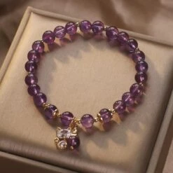 Bracelet Améthyste – Chaton Joyeux -Moment Ici bracelet amethyste chaton joyeux 5