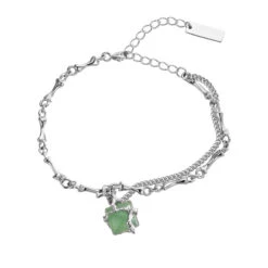 Bracelet Aventurine – Fleur De Sérénité, Argent -Moment Ici bracelet aventurine fleur de serenite argent 1