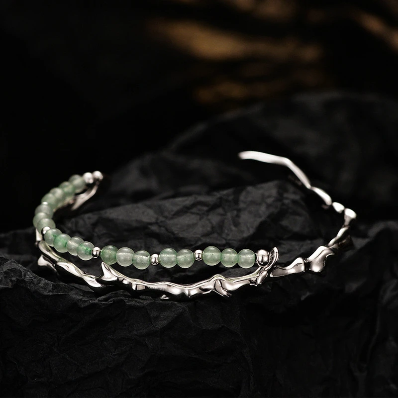 Bracelet Aventurine – Force Du Bambou, Argent 8 Bracelet Aventurine – Force Du Bambou, Argent – Image 6