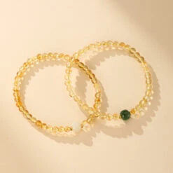 Bracelet Citrine Et Jade – Aura De Prospérité
