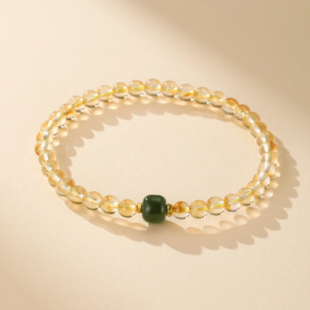 Bracelet Citrine Et Jade – Aura De Prospérité 8 Bracelet Citrine Et Jade – Aura De Prospérité – Image 6