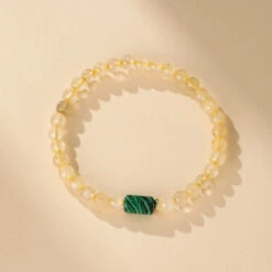 Bracelet Citrine Et Malachite – Équilibre Abondant -Moment Ici bracelet citrine et malachite equilibre abondant 4