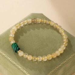 Bracelet Citrine Et Malachite – Équilibre Abondant -Moment Ici bracelet citrine et malachite equilibre abondant 5